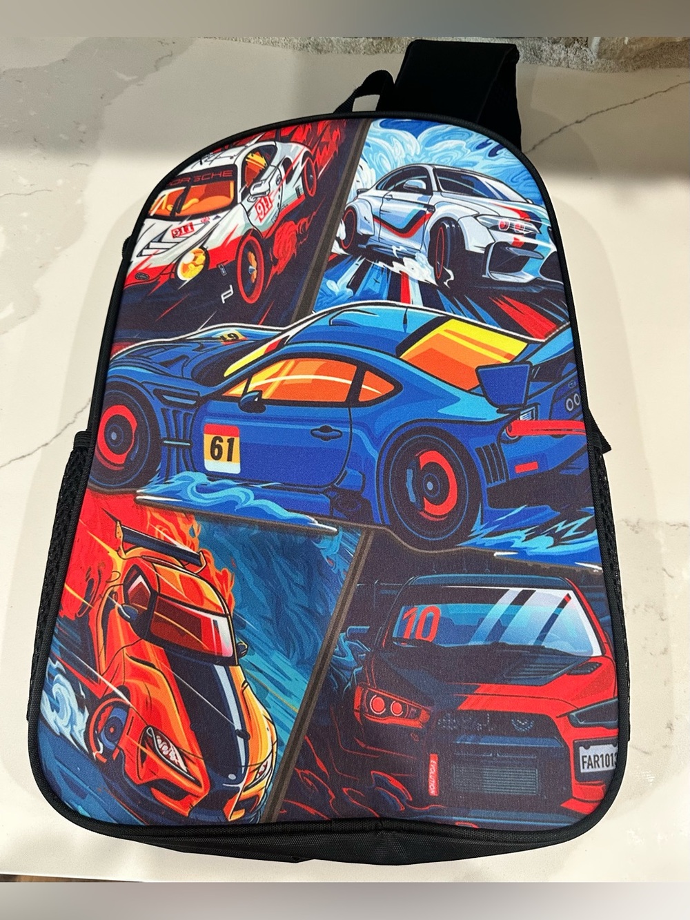 Yatuon Kids' Car Theme Backpack School New Without Tags Black Racing
